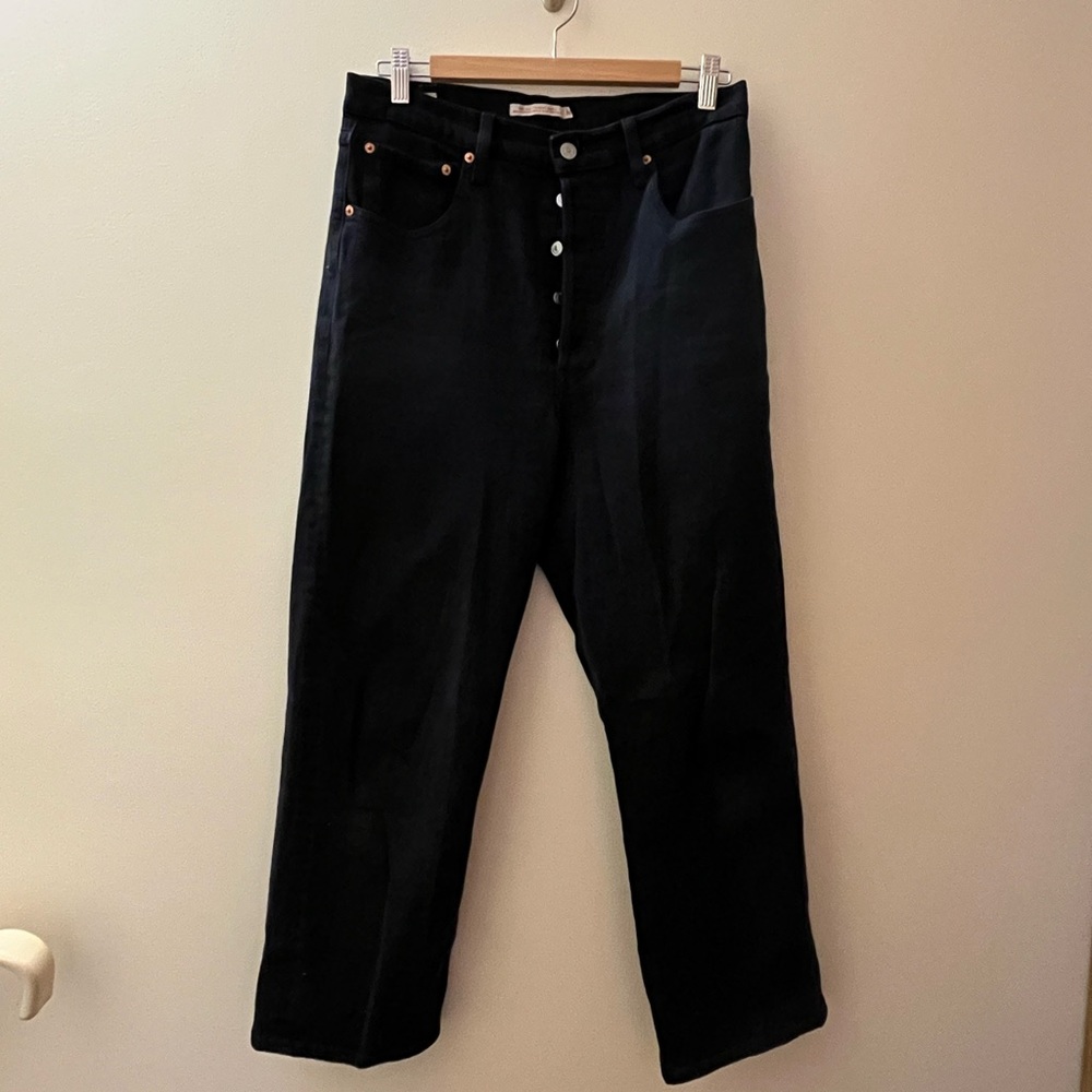 Women’s Black Ribcage High-Rise Straight Cut Jeans Size 30